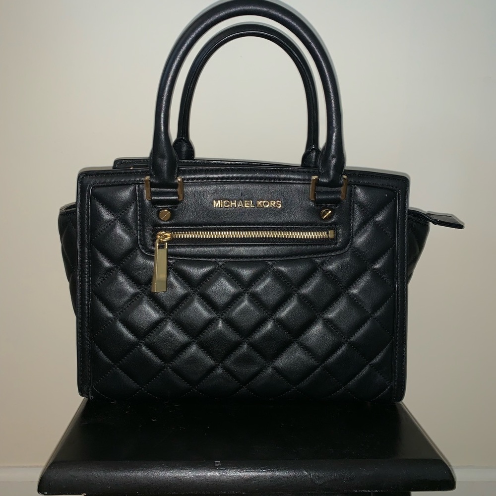 Black quilted MICHAEL KORS purse